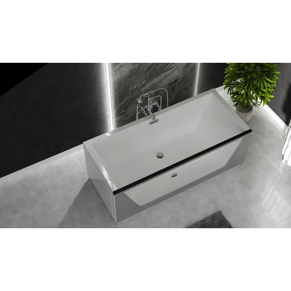 Ванна отдельностоящая Aima Neo 170x75 см (стекло серое матовое) - фото 4