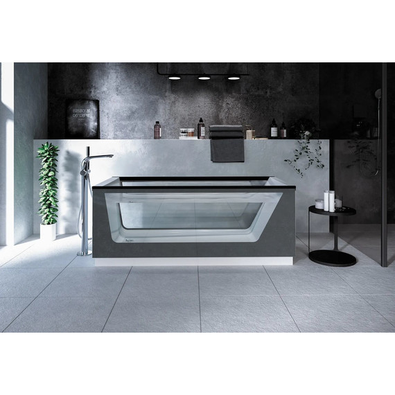 Ванна отдельностоящая Aima Neo 170x75 см (2 стекла принт бетон) - фото 