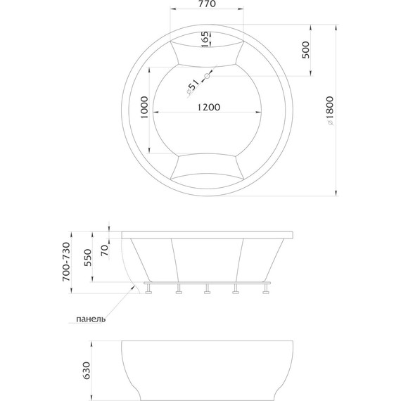 Ванна отдельностоящая Aima Omega 180x180 см - фото 8