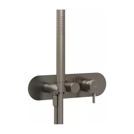 Смеситель для душа Ravak 2 потребителя Espirit ES 065.20GB.O2+S X070324, графит матовый - фото 