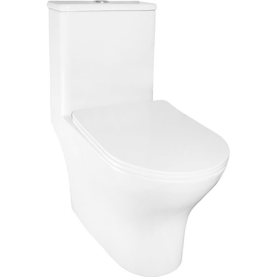 Унитаз-компакт безободковый Azario Terni AZ-8618T с крышкой микролифт (система смыва Торнадо) - фото 3