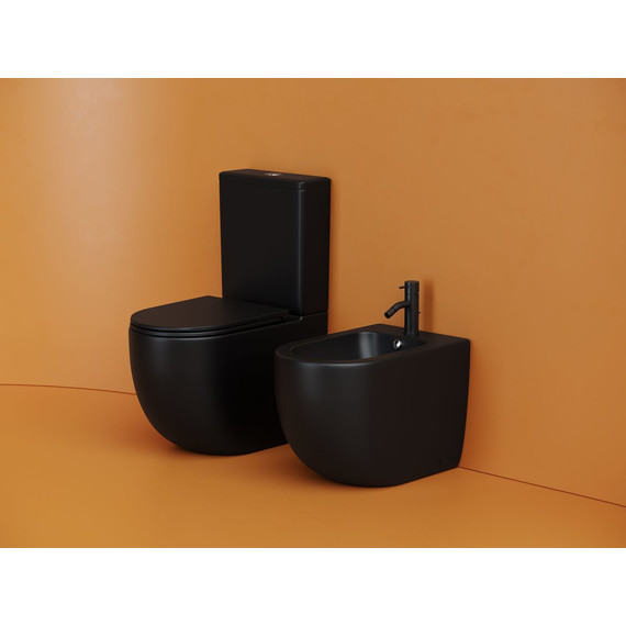 Унитаз-компакт Ceramicanova Metropol CN4001TMB с тонкой крышкой микролифт (система смыва Торнадо) чёрный матовый - фото 12