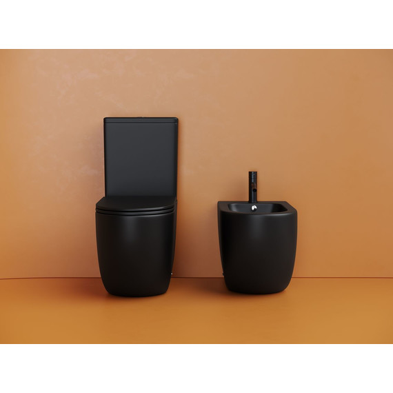 Унитаз-компакт Ceramicanova Metropol CN4001TMB с тонкой крышкой микролифт (система смыва Торнадо) чёрный матовый - фото 13