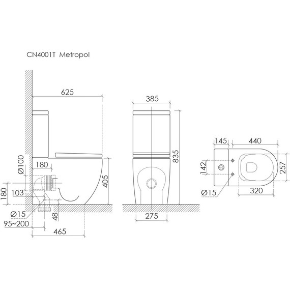 Унитаз-компакт Ceramicanova Metropol CN4001T с тонкой крышкой микролифт (система смыва Торнадо) - фото 14