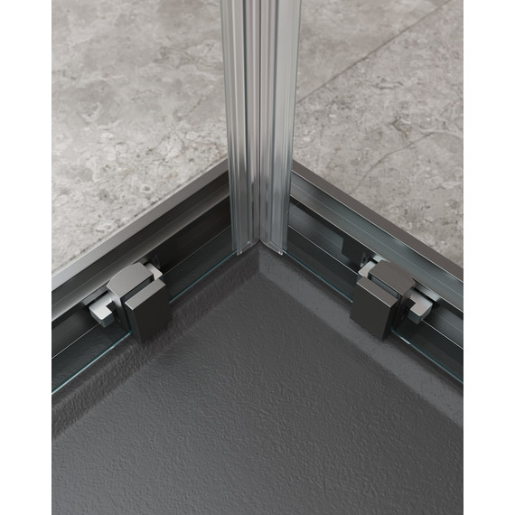 Душевое ограждение Cezares 130x120 см MOLVENO-AH-22-130/120-C-GM-IV, оружейная сталь/прозрачное - фото 5