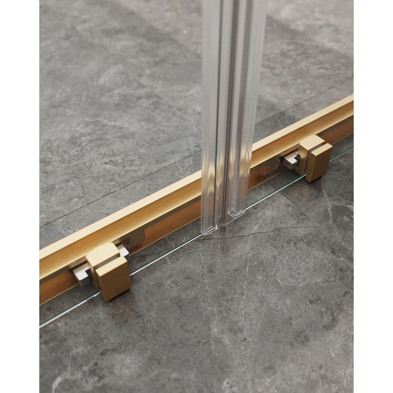 Душевое ограждение Cezares 170x90 см MOLVENO-AH-2/1-170/90-C-BORO-IV, брашированное золото/прозрачное - фото 5