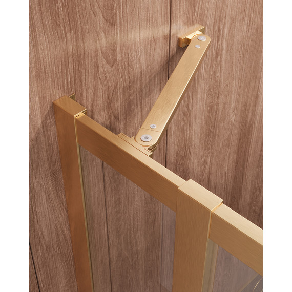 Душевое ограждение Cezares 120x100 см MOLVENO-AH-21-100+20-C-BORO-IV, брашированное золото/прозрачное - фото 6