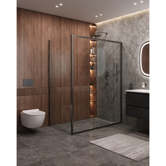 Душевое ограждение Cezares 160x90 см MOLVENO-AH-11-160/90-C-GM-IV, оружейная сталь/прозрачное - фото 2