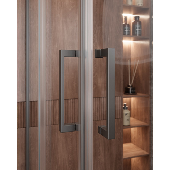 Душевое ограждение Cezares 130x120 см MOLVENO-AH-22-130/120-C-GM-IV, оружейная сталь/прозрачное - фото 3