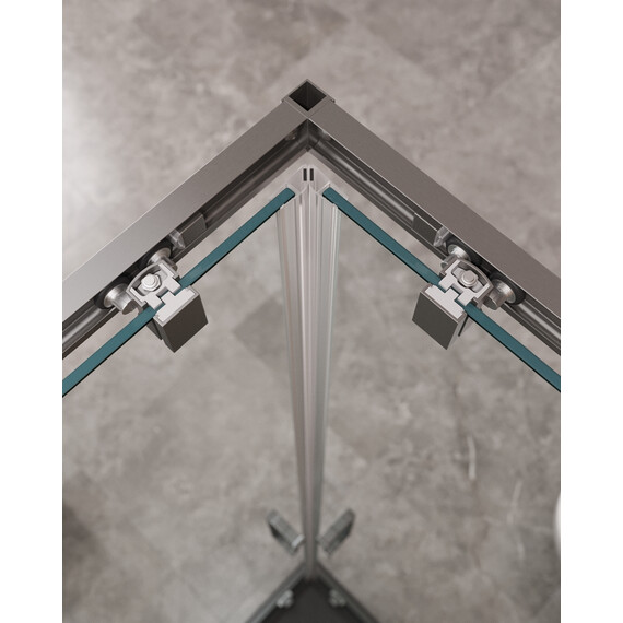 Душевое ограждение Cezares 130x120 см MOLVENO-AH-22-130/120-C-GM-IV, оружейная сталь/прозрачное - фото 4