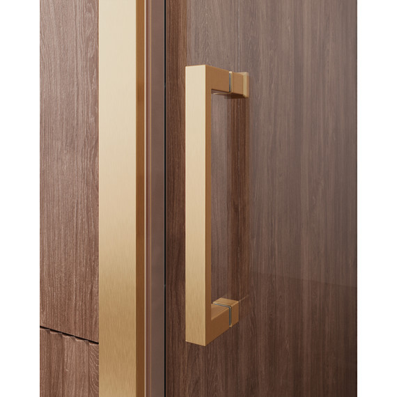 Душевая дверь Cezares 150 см MOLVENO-BF-1-150-C-BORO-IV, брашированное золото/прозрачное - фото 3