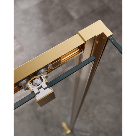 Душевое ограждение Cezares 160x90 см MOLVENO-AH-12-160/90-C-BORO-IV, брашированное золото/прозрачное - фото 4