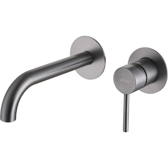 Смеситель для раковины настенный ABBER Wasser Kreis AF8112NG (со скрытой частью), никель, Цвет производителя: никель - фото 