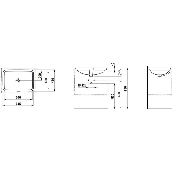 Раковина врезная под столешницу Laufen Pro S 65 см 8.1196.5.000.109.1 - фото 5