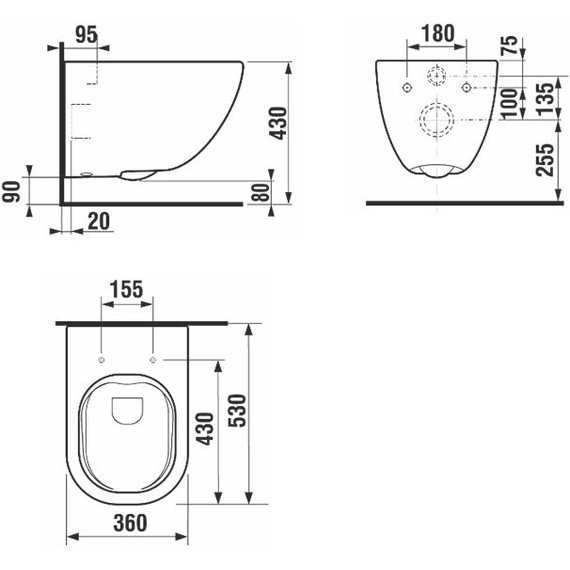 Унитаз подвесной безободковый Laufen Basal Combipack 8.66E1.0.000.000.1 с тонкой крышкой микролифт - фото 6