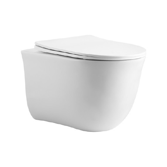 Унитаз подвесной безободковый Aquatek Классик AQ1112T-00 с крышкой микролифт (система смыва Торнадо) - фото 2