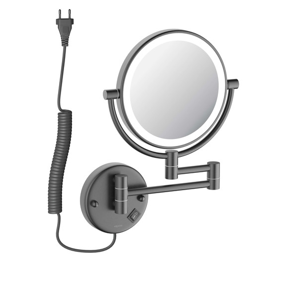 Зеркало косметическое настенное Aquatek AQ4915BGM, цвет оружейная сталь - фото 