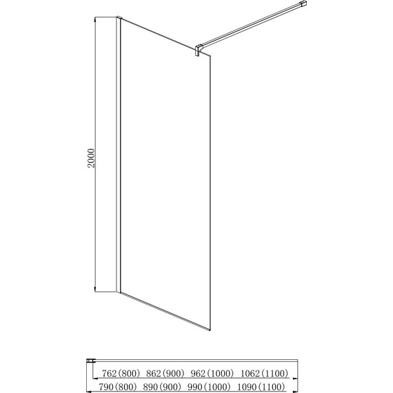 Душевая перегородка Aquatek Walk in 110 см AQ WIW 11020CH, хром/прозрачное - фото 4