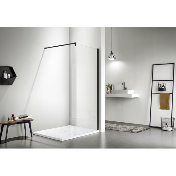 Душевая перегородка Aquatek Walk in 140 см AQ WIW 14020BL, чёрный/прозрачное - фото 