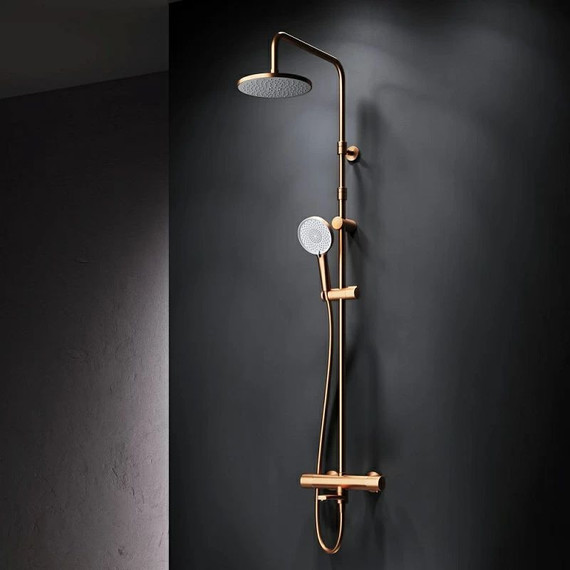 Душевая стойка с термостатом Am.Pm X-Joy F0785A544, розовое золото, Цвет производителя: розовое золото - фото 