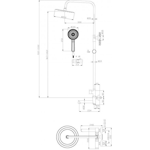 Душевая стойка BelBagno UNIQUE-VSCM-CRM - фото 2