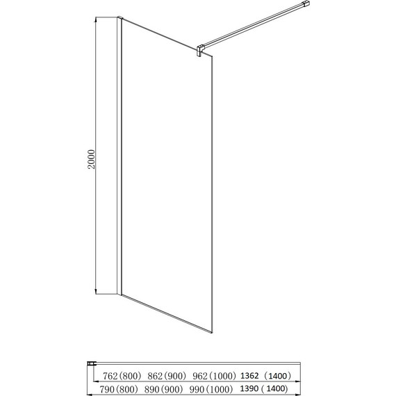 Душевая перегородка Aquatek Walk in 140 см AQ WIW 14020BL, чёрный/прозрачное - фото 4