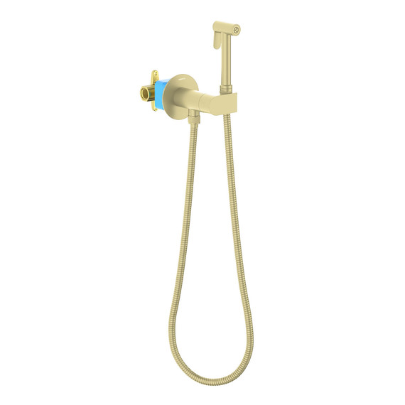 Набор для гигиенического душа Aquatek Оберон AQ1024BG (со скрытой частью и прогрессивным картриджем) золото шлифованное - фото 