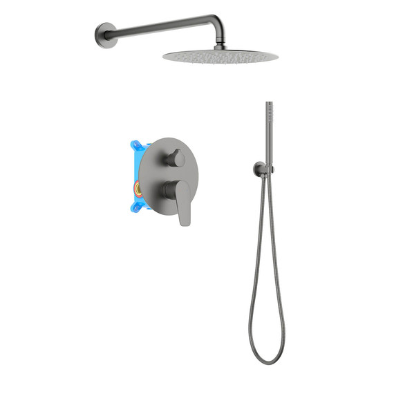 Душевая система для душа Aquatek Бетта AQ1172BGM (со скрытой частью) оружейная сталь, Цвет производителя: оружейная сталь - фото 