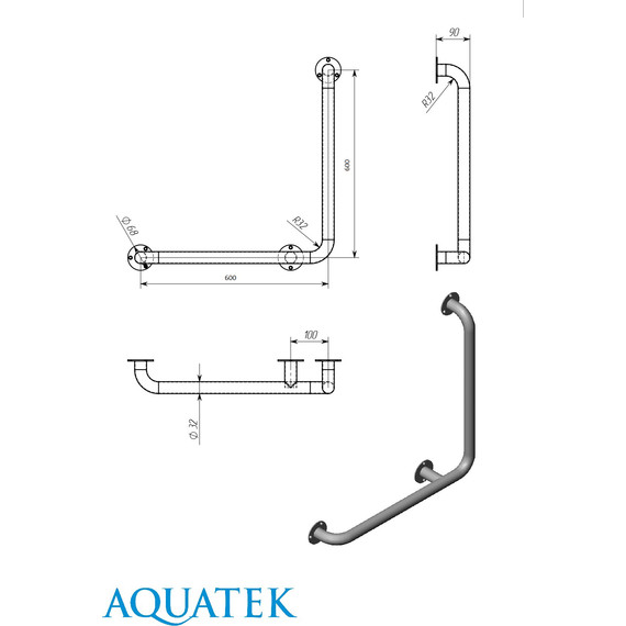 Поручень для ванны Aquatek POR-0000008 - фото 9