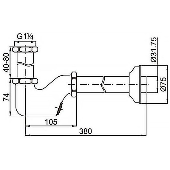 Сифон универсальный Azario AZ-110-CHR - фото 3