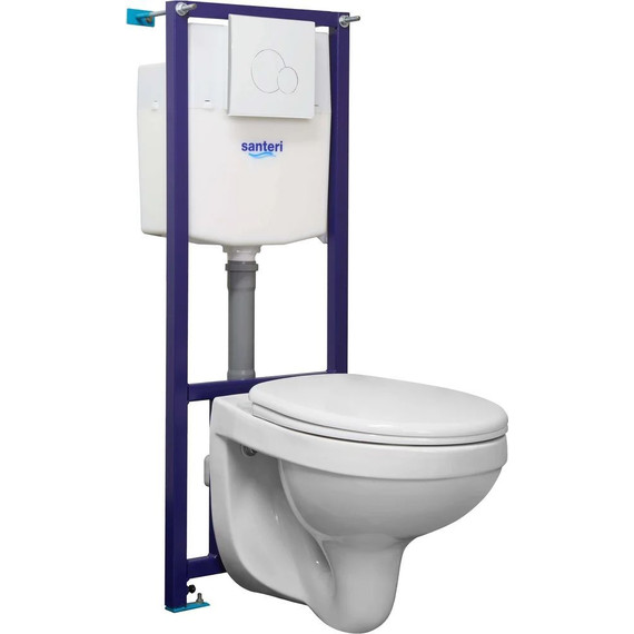 Инсталляция с подвесным унитазом Santeri Альфа комфорт 1.3816.4.S00.00B.2 (крышка микролифт) - фото 