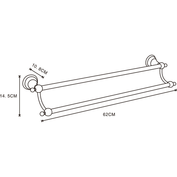 Полотенцедержатель Azario Elvia AZ-91102Q, цвет бронза - фото 2