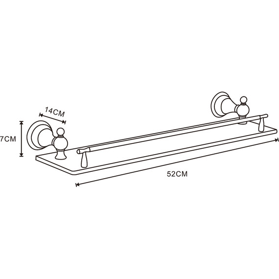 Полка стеклянная Azario Elvia AZ-91103G, цвет золото - фото 2