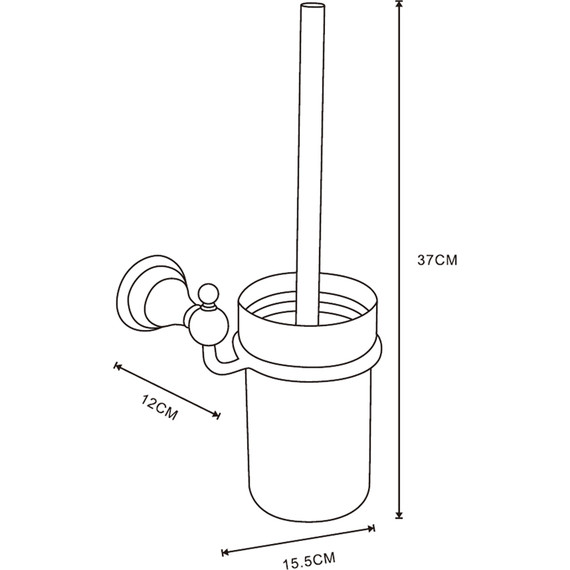 Ёршик для унитаза Azario Elvia AZ-91113Q, цвет бронза - фото 2
