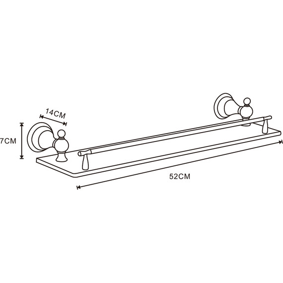 Полка стеклянная Azario Elvia AZ-91103Q, цвет бронза - фото 2