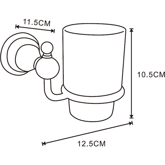 Стакан для зубных щеток Azario Elvia AZ-91106G, цвет золото - фото 2