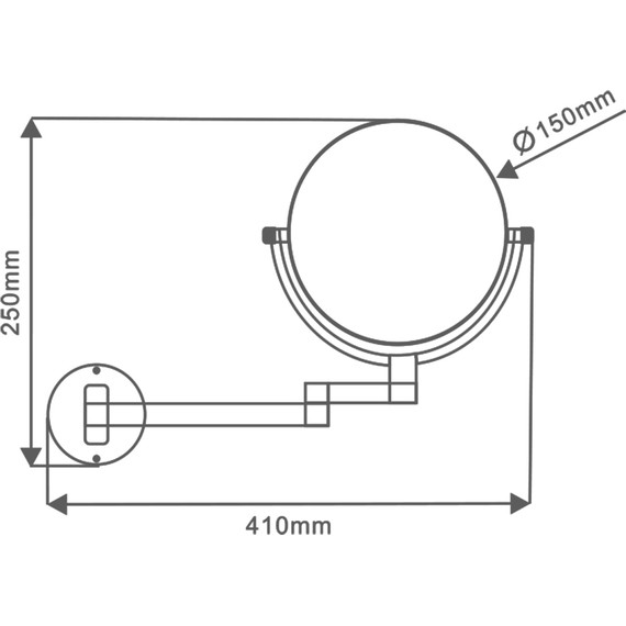 Зеркало косметическое настенное Azario Altre AZ-211В-6, цвет чёрный - фото 3