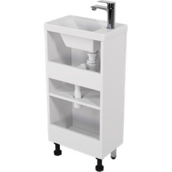 Тумба напольная с раковиной Mirsant Soho quadro 40 см (универсальная) белый - фото 3