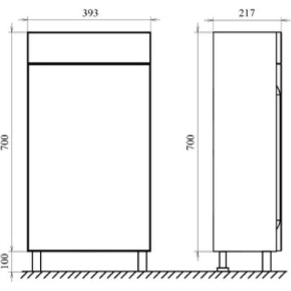 Тумба напольная с раковиной Mirsant Soho quadro 40 см (универсальная) белый - фото 5