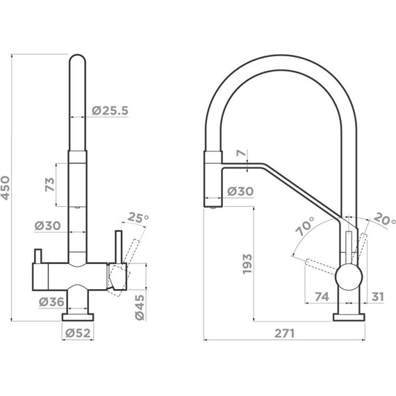 Смеситель для кухни Omoikiri Akeno GB 4994547, графит - фото 4