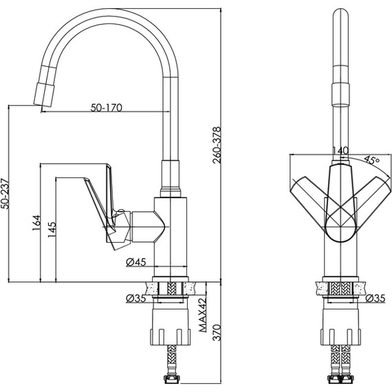 Смеситель для кухни Cersanit Moduo A68232, белый - фото 15