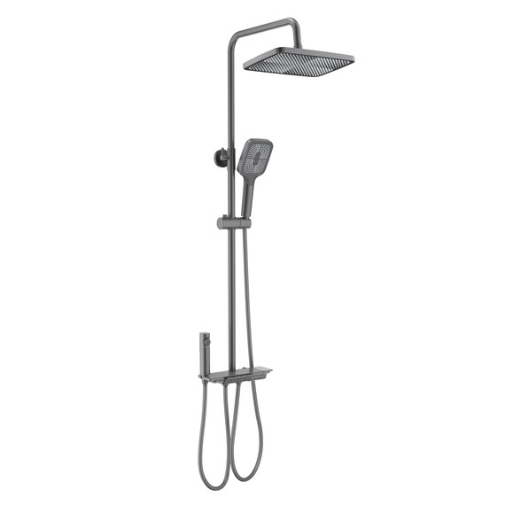 Душевая стойка Aquatek Поларис AQ3040BGM (с гигиеническим душем) оружейная сталь, Цвет производителя: оружейная сталь - фото 