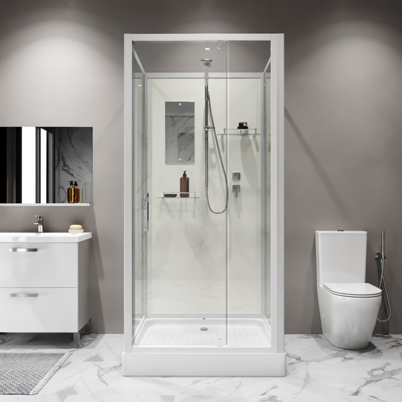 Душевая кабина Niagara Standart 100x100 см ST100/15Q/BK, белый/прозрачное - фото 4