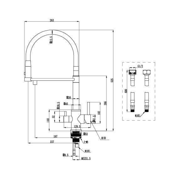 Смеситель для кухни Cersanit Zen A68259, сатин - фото 17