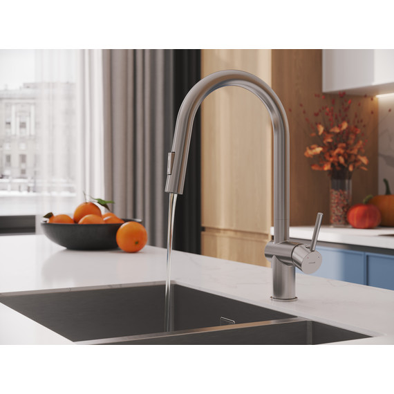 Смеситель для кухни Cersanit Brasko A68226, сатин - фото 13