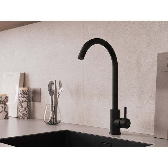 Смеситель для кухни Cersanit Como A68243, чёрный - фото 8