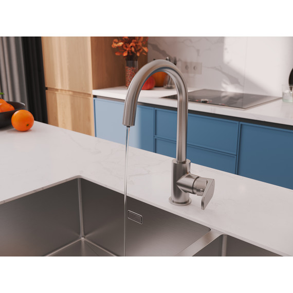 Смеситель для кухни Cersanit Moduo A68222, сатин - фото 12