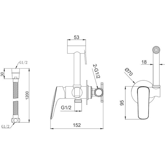 Набор для гигиенического душа Aquatek Вега AQ1019CR - фото 15