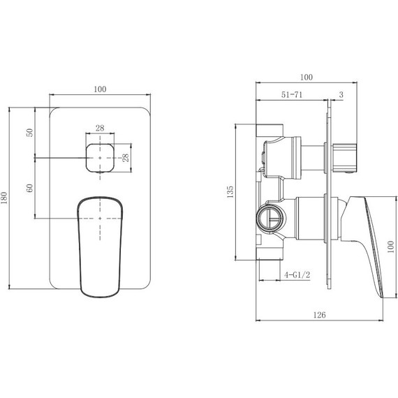 Набор смесителей 4 в 1 для душа Aquatek Вега AQ1075MB, чёрный матовый, Цвет производителя: чёрный матовый - фото 20