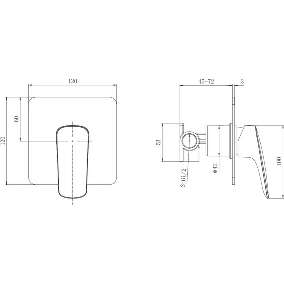 Смеситель для душа Aquatek Вега AQ1066MB (со скрытой частью) чёрный матовый, Цвет производителя: чёрный матовый - фото 2